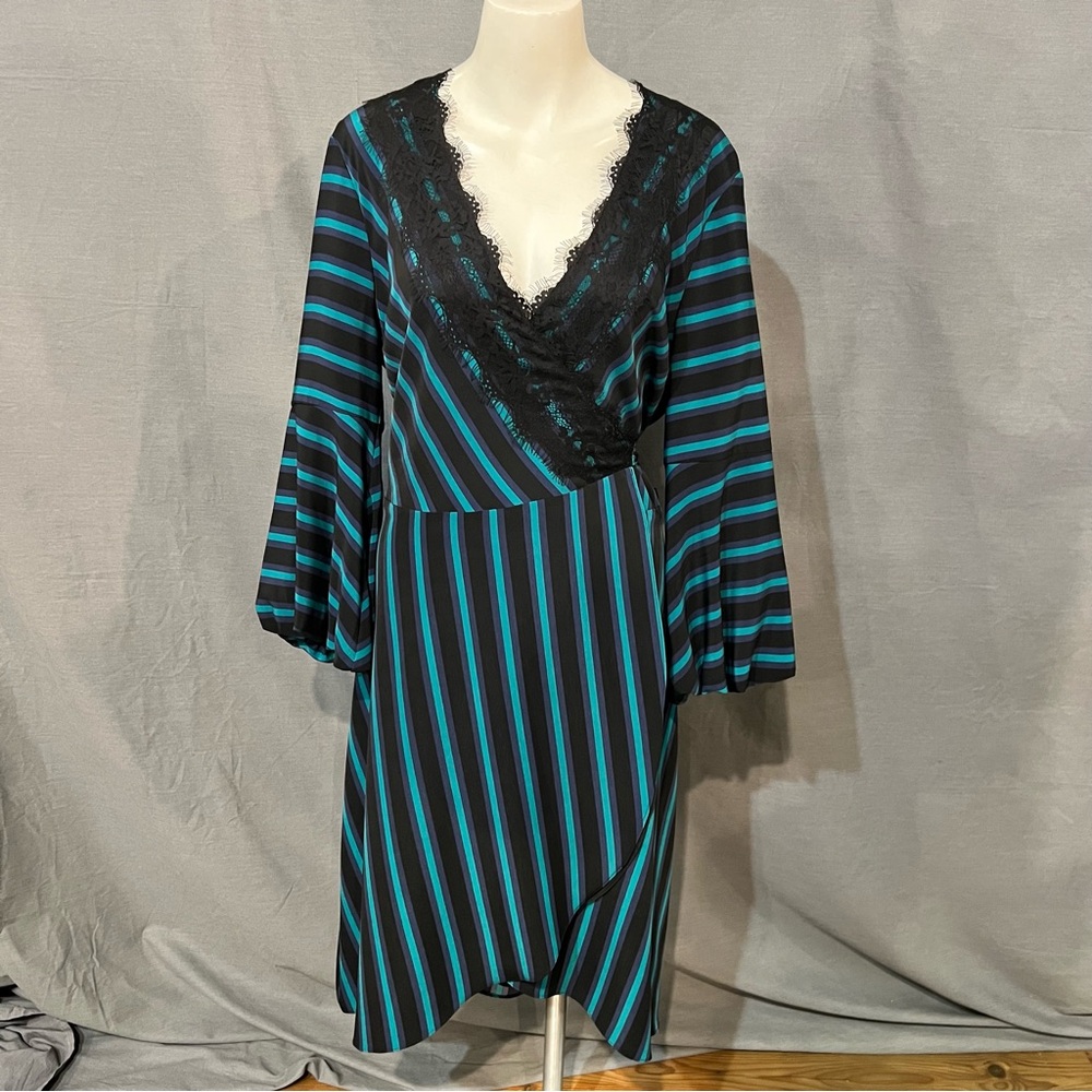 Isaac Mizrahi Black and Blue Lace Dress